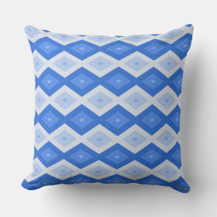 Coussin Tons de motif de diamant bleu