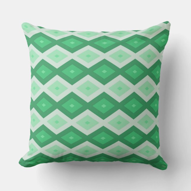 Coussin Tons de motif diamant vert (Recto)