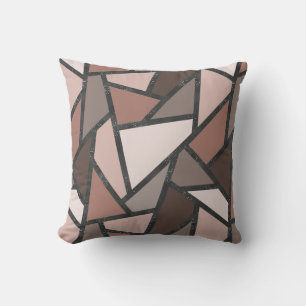 Coussin Tons de motif en vitrail marron