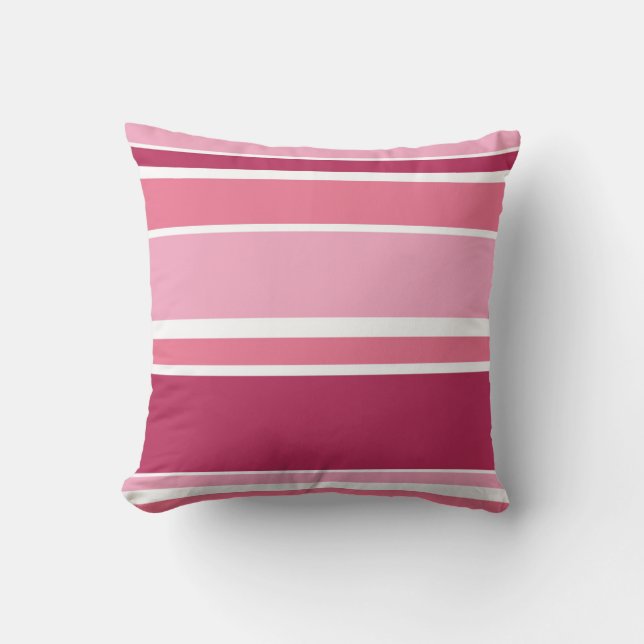 Coussin Tons de rayures roses (Recto)