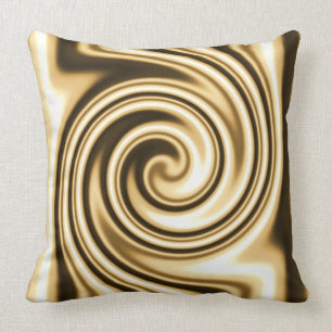 Coussin Tons dorés Style Tribal Spirale Tourbillon Flou Do