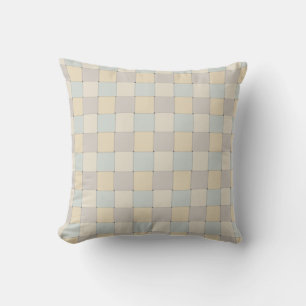 Coussin Tons doux Carreaux tissés