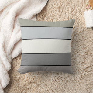 Coussin Tons Gris Avec Bandes Noires Sur Papier Aquarelle