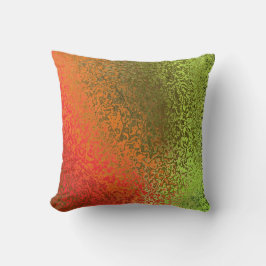 Coussin Tons verts et Motifs orange