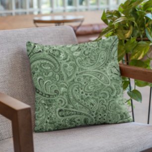 Coussin Tons verts Floral Paisley Motif