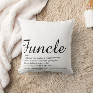 Coussin Tonton Cool Tonton Amusant Citation Drôle Noir et 