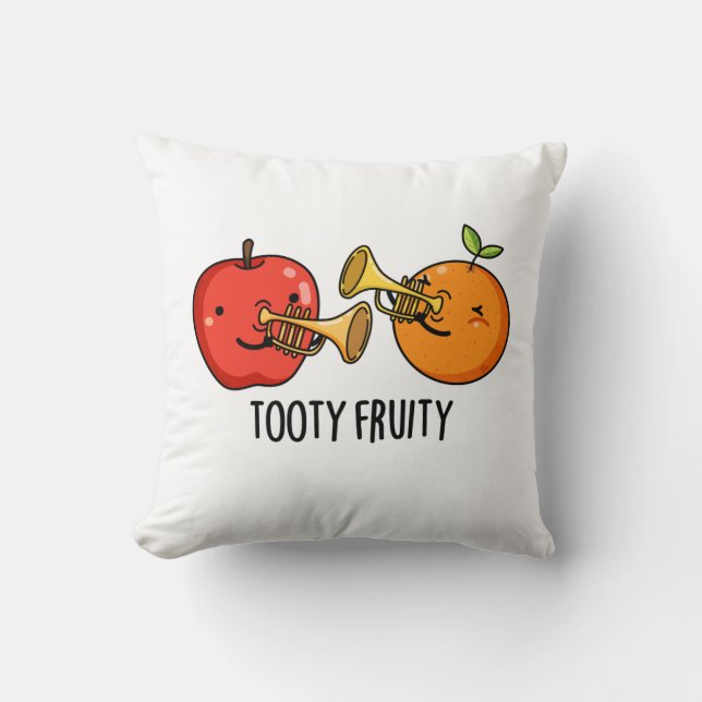 Coussin Tooty Fruity Amusant Fruit Musicien Pun (Recto)