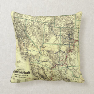 Coussin Topeka d'Atchison et CARTE 1883 de chemin de fer