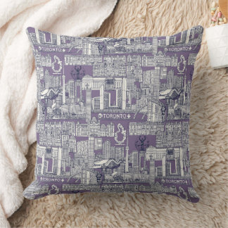 Coussin Toronto toile bleu marine violet