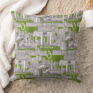 Coussin Toronto toile mûre vert olive