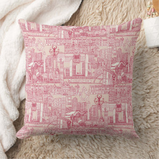 Coussin Toronto toile viva magenta poussière de pêche