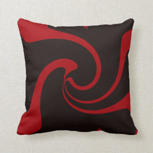 Coussin Torsion de rouge et de noir