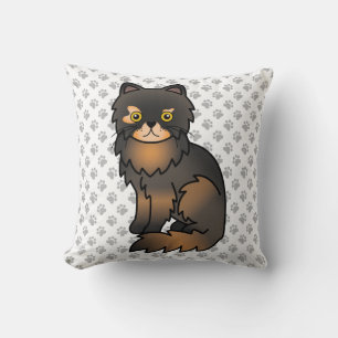 Coussin Tortie Point Persan Chat de Dessin Animé Mignon & 