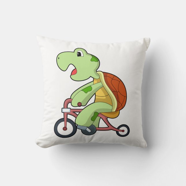 Coussin Tortue à vélo (Recto)