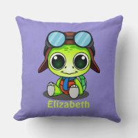 Tortue Cute Chibi personnalisée en Aviator Casquet