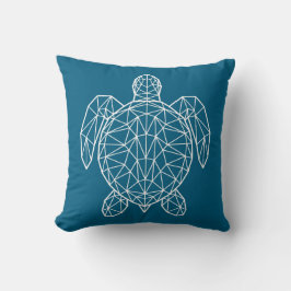 Coussin Tortue de mer géométrique en fil de fer blanc