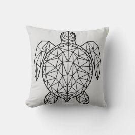 Coussin Tortue de mer géométrique filaire noire