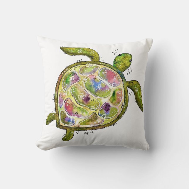 Coussin Tortue de mer mignonne (Recto)