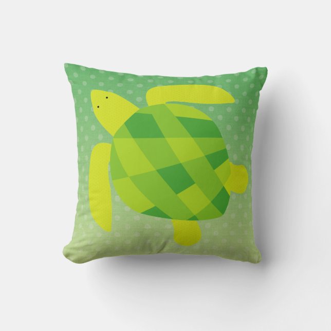 Coussin Tortue de mer verte sur les points Ombre Jeter l'o (Recto)