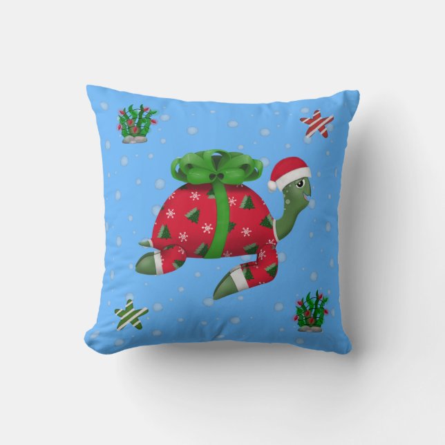 Coussin Tortue de Noël (Recto)