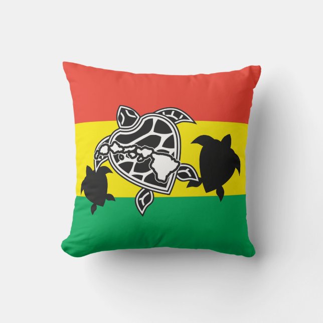 Coussin Tortue de reggae d'Hawaï (Recto)