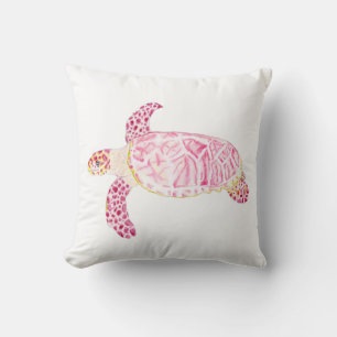 Coussin Tortue rose