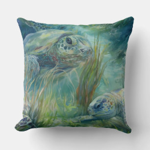 Coussin Tortues de mer Nager dans l'océan