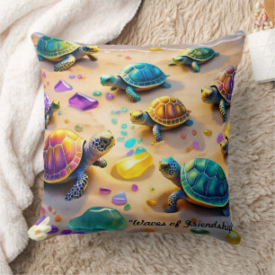 Coussin "Tortues en vacances"