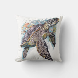 Coussin Tortuga de mar multicolore
