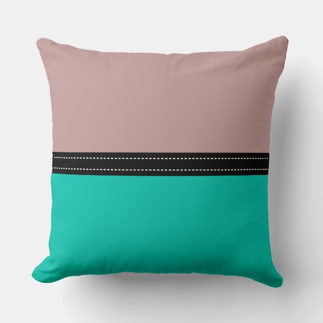 Coussin Toscane & Amazonite Arrière - plan couleur solide (Recto)