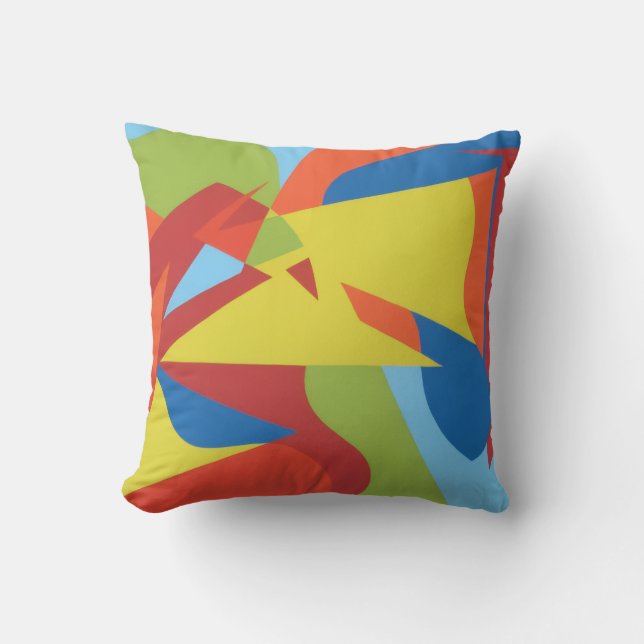 Coussin Toucan Pop Abstract Throw Pillow (Recto)