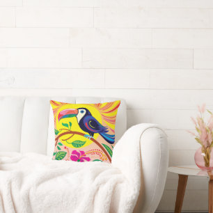 Coussin Toucan Tropical
