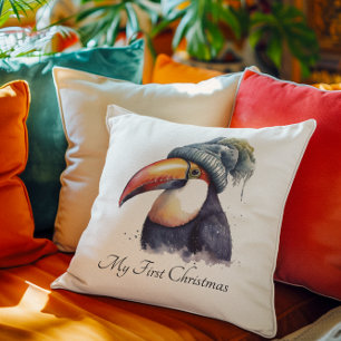 Coussin Toucan Winter Vibes, personnalisation