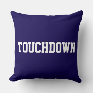 Coussin TOUCHDOWN Sporty Texte de Football Blanc sur Fond