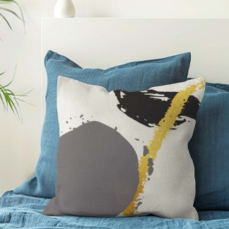 Coussin Touches Modernes - Or, Gris & Noir