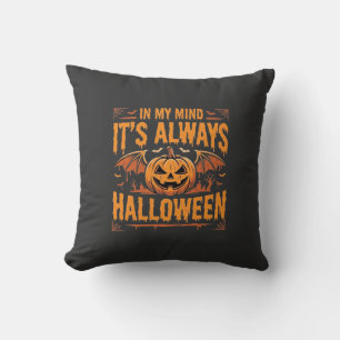 Coussin Toujours citrouille chauve-souris de Halloween vec