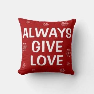 Coussin Toujours donner de l'amour Red Christmas Snowflake