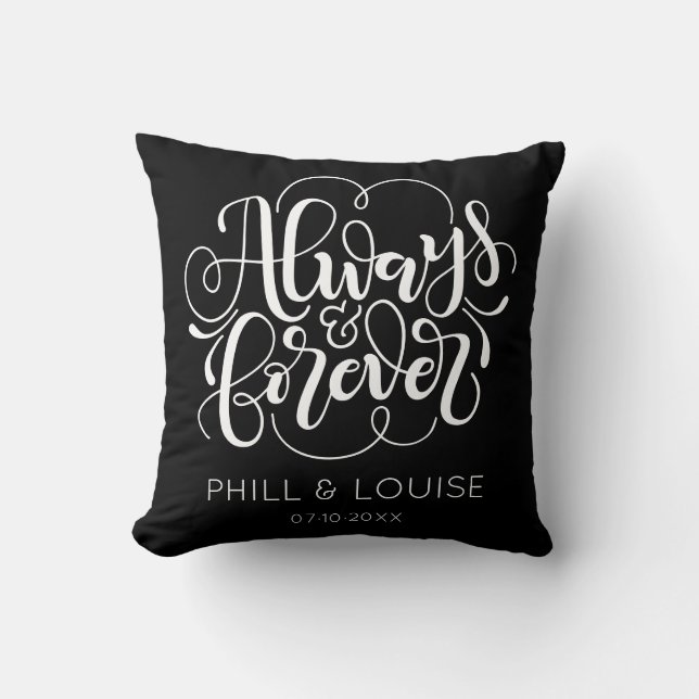 Coussin Toujours et pour toujours - couleur personnalisée  (Recto)
