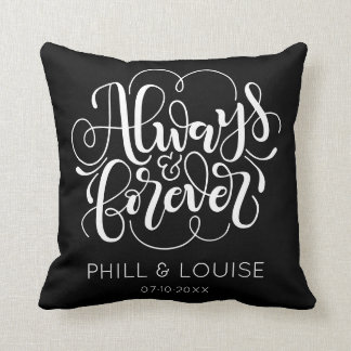 Coussin Toujours et pour toujours - couleur personnalisée 