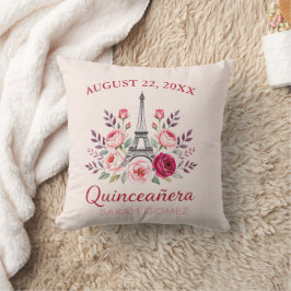 Coussin tour eiffel fleurie quinceanera