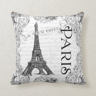 Coussin Tour Eiffel Paris Parchemins français