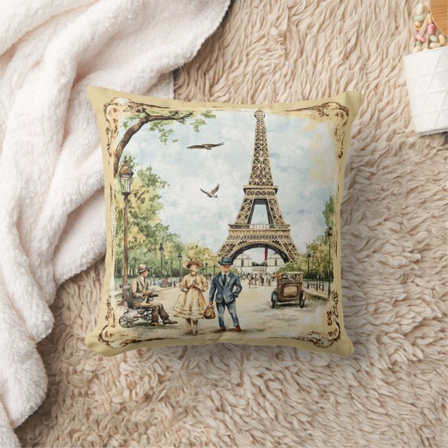 Coussin Tour Eiffel Parisien Paris (Couverture)