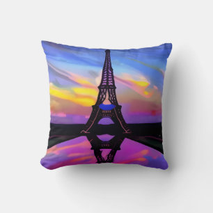 Coussin Tour Eiffel Pittoresque Au Coucher Du Soleil