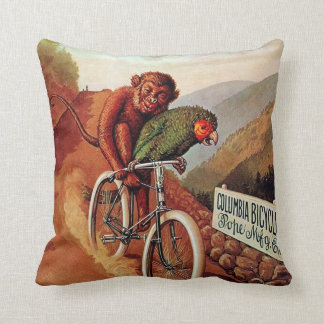 Coussin Tour humoristique vintage de bicyclette de