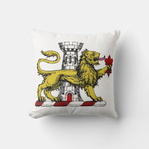 Coussin Tour Lion Fleur de Lis Crest Emblem C