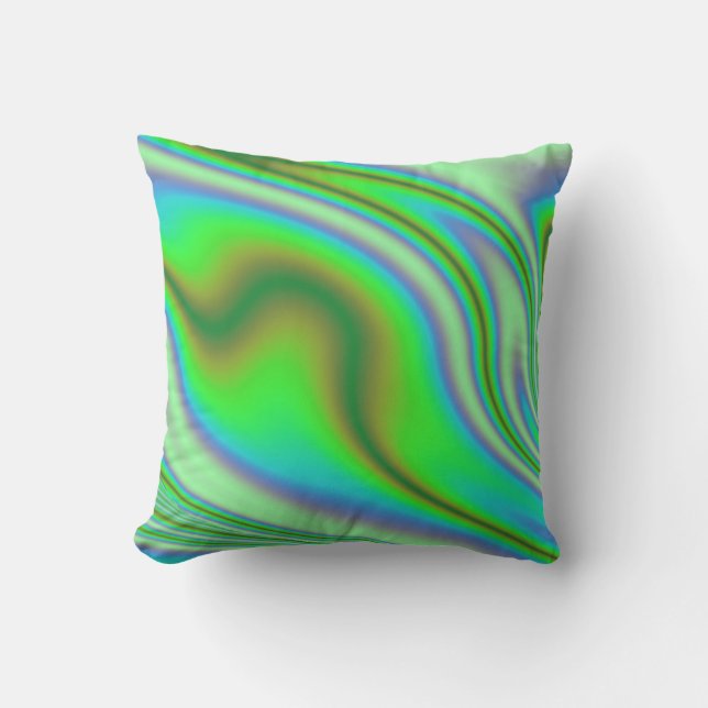 Coussin Tourbillon Abstrait vert (Recto)