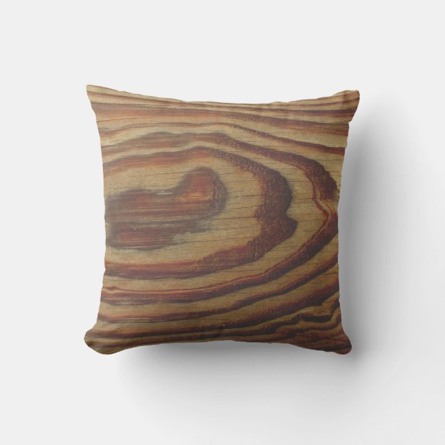 Coussin Tourbillon Brown de grains de bois fond (Recto)
