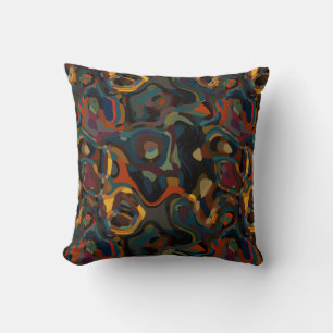 Coussin tourbillon coloré abstrait