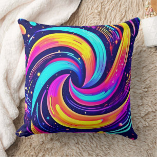 Coussin Tourbillon Cosmique Coloré