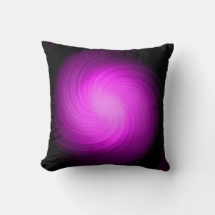 Coussin Tourbillon de lumière rose abstrait